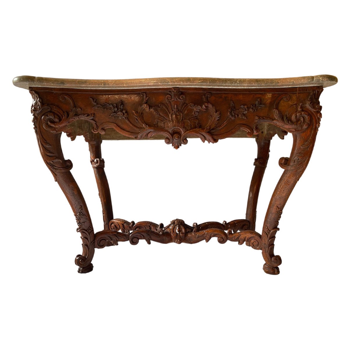 18th Century Game Table Resting On Four Curved And Carved Legs