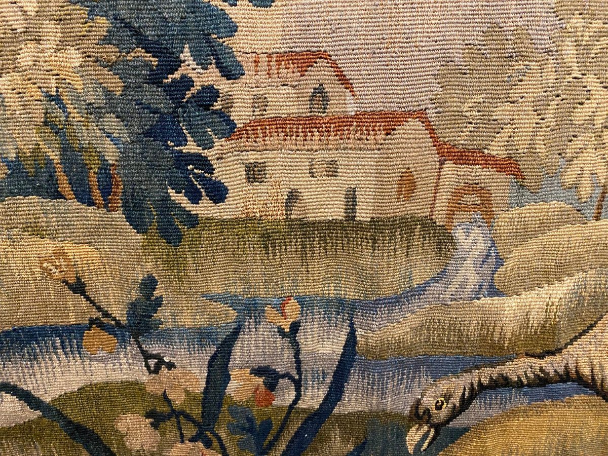 Large Aubusson Tapestry Decorated With Birds In The Undergrowth-photo-4