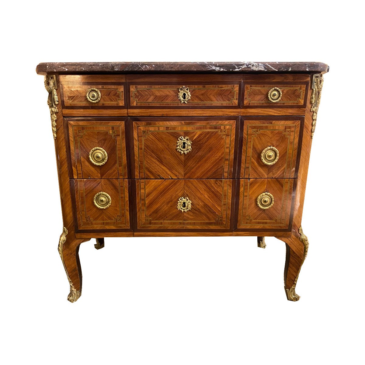 Elegant Transition Chest Of Drawers From The Louis XV - Louis XVI Periods