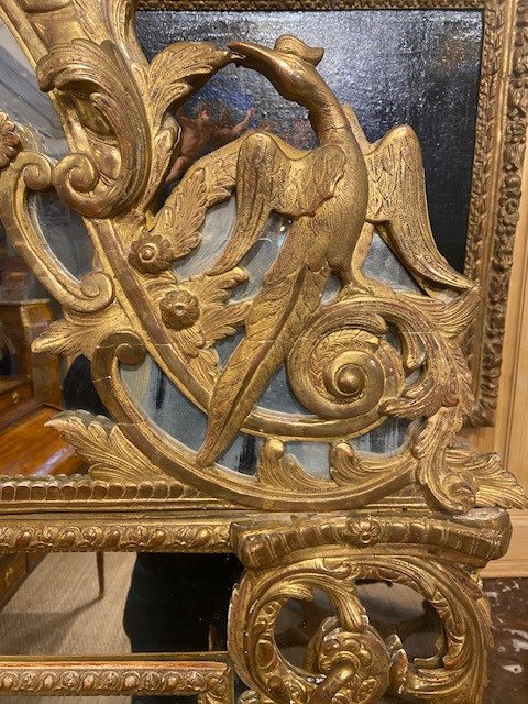 Important Regency Period Beaded Glass In Carved And Gilded Wood-photo-4