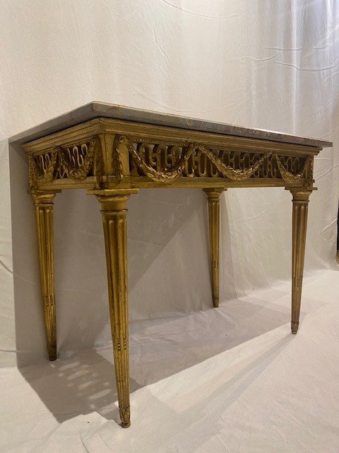 Console d’époque Louis XVI en bois doré-photo-3