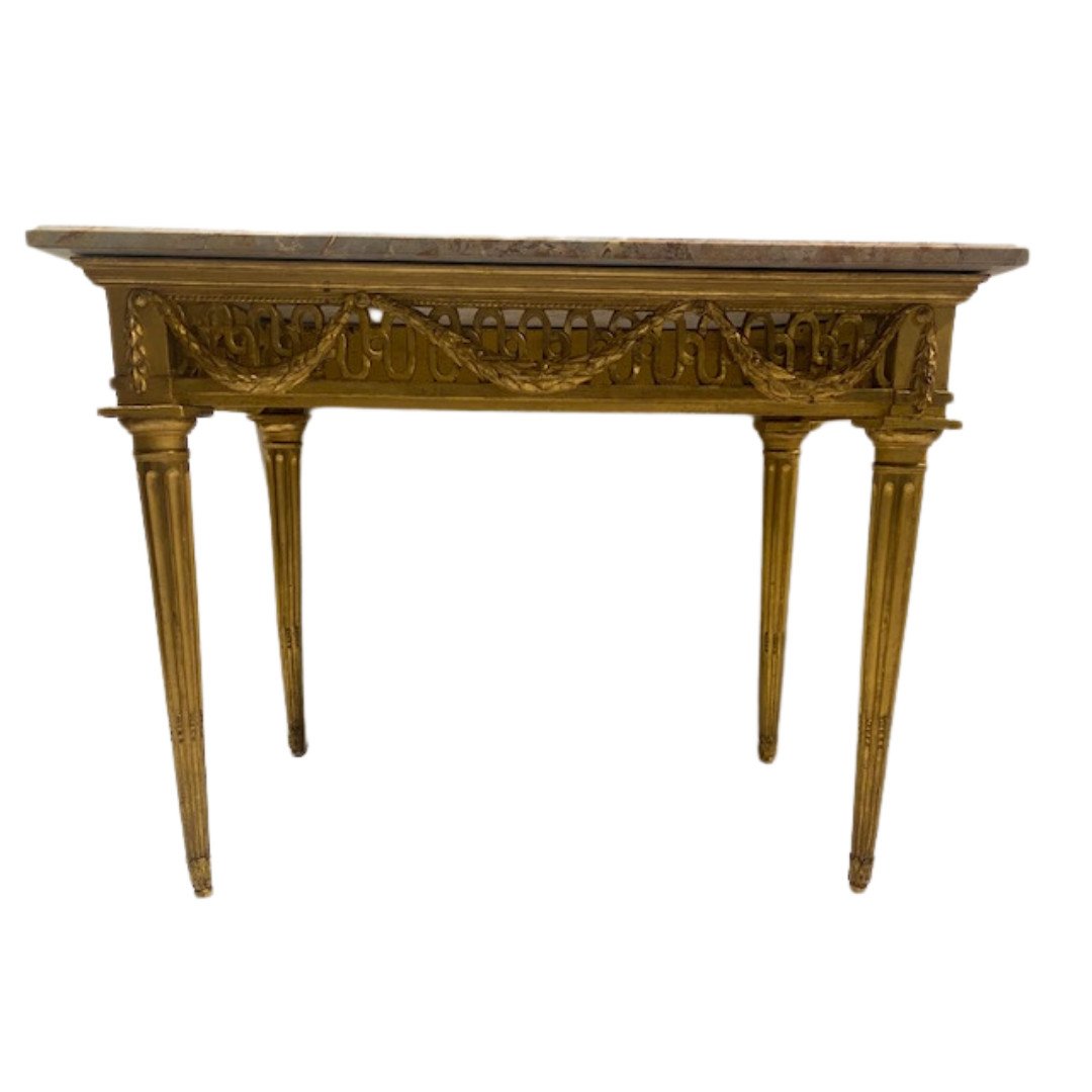 Console d’époque Louis XVI en bois doré