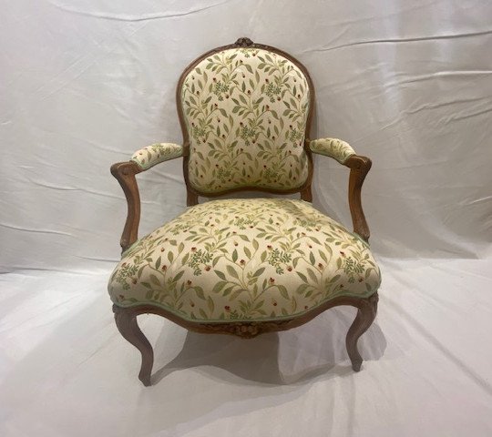 Set Of Four Louis XV Period Flat-backed Armchairs-photo-1