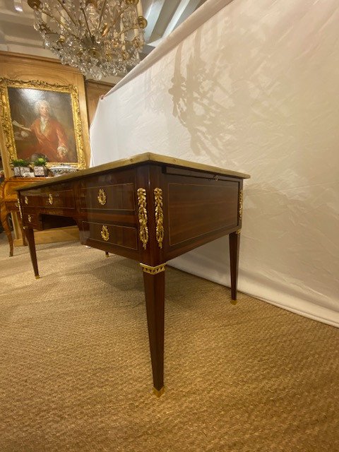 Large Louis XVI Period Flat Desk Stamped Jean François Dubut-photo-3