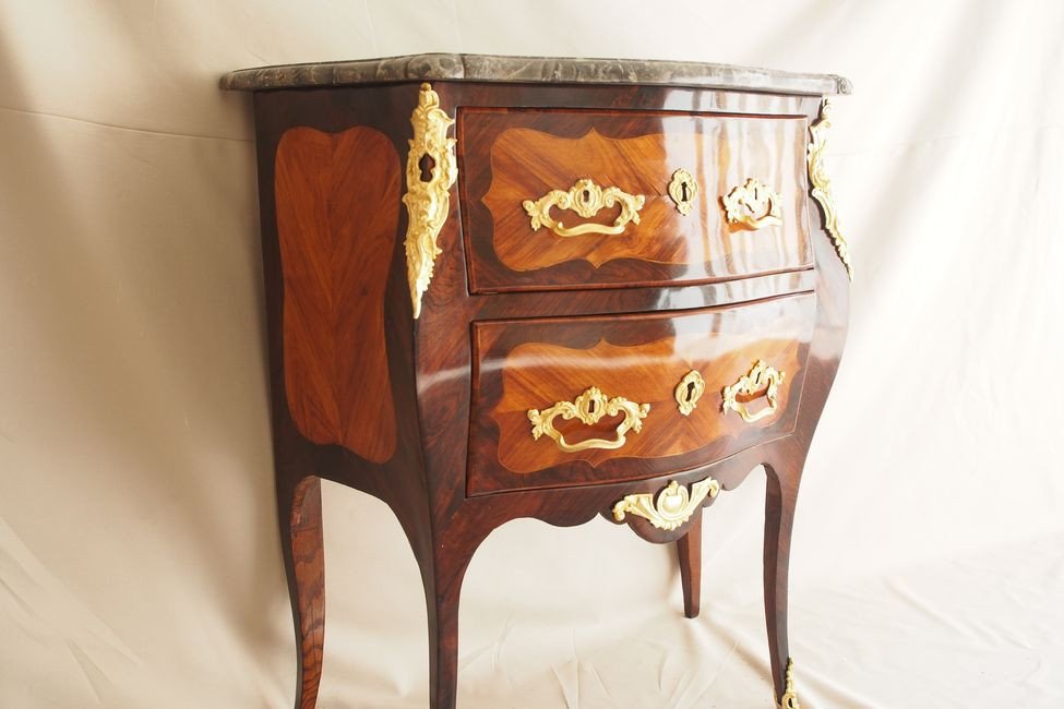 Petite commode d’entre deux d’époque Louis XV-photo-3