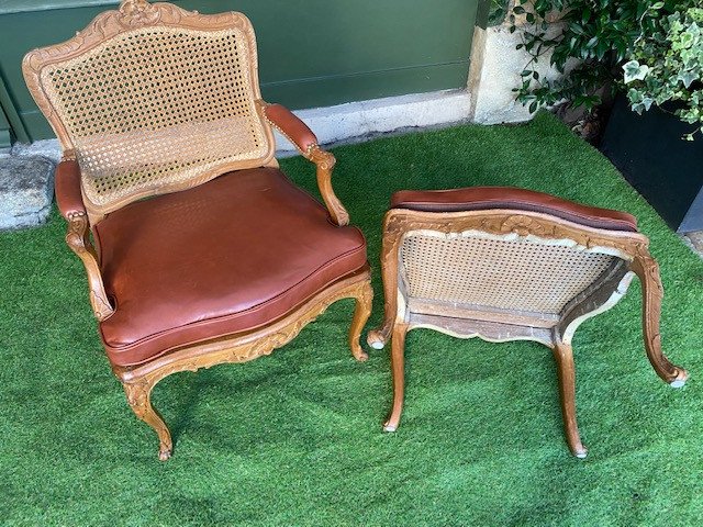 Belle paire de fauteuils &agrave; fond  canne d&rsquo;&eacute;poque R&eacute;gence-photo-4