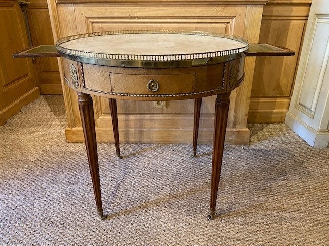 Grande table bouillotte d&rsquo;&eacute;poque Louis XVI , estampill&eacute;e F. Bury-photo-3