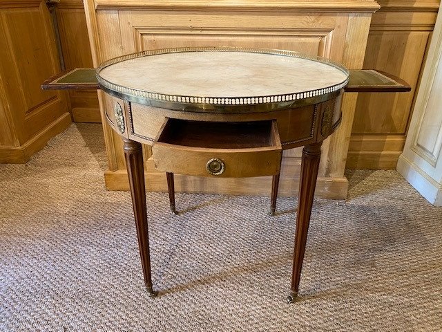 Grande table bouillotte d&rsquo;&eacute;poque Louis XVI , estampill&eacute;e F. Bury-photo-4