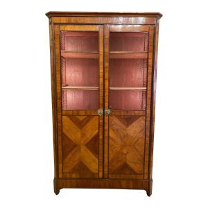 Louis XVI Period Bookcase In Rosewood Marquetry Veneer