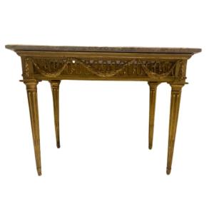 Louis XVI Period Console In Gilded Wood