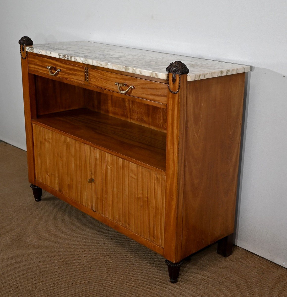 Sideboard In Mahogany Blond From Ceylon, Art Deco - Early Twentieth-photo-3