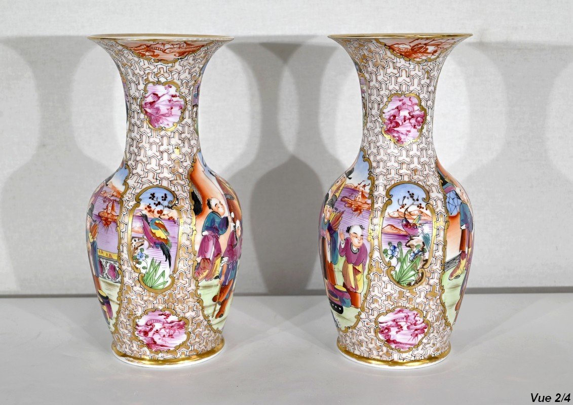 Paire De Vases En Porcelaine De Chine – Début XXe-photo-2