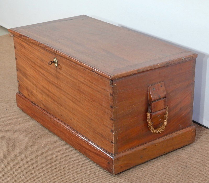 Mahogany Travel Trunk - 2nd Half Of The Nineteenth-photo-3