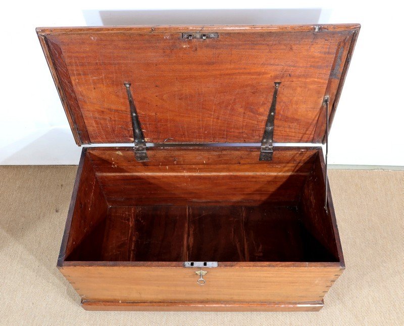 Mahogany Travel Trunk - 2nd Half Of The Nineteenth-photo-4