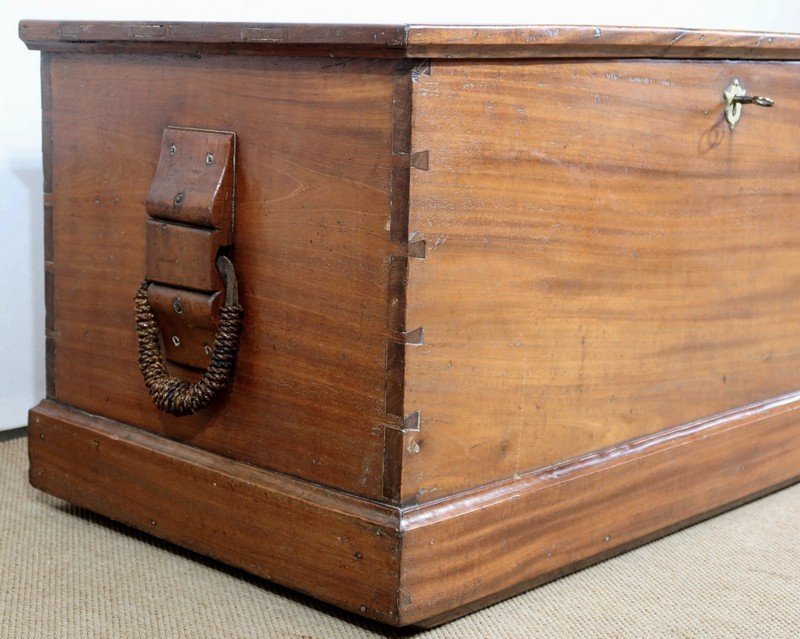 Mahogany Travel Trunk - 2nd Half Of The Nineteenth-photo-3