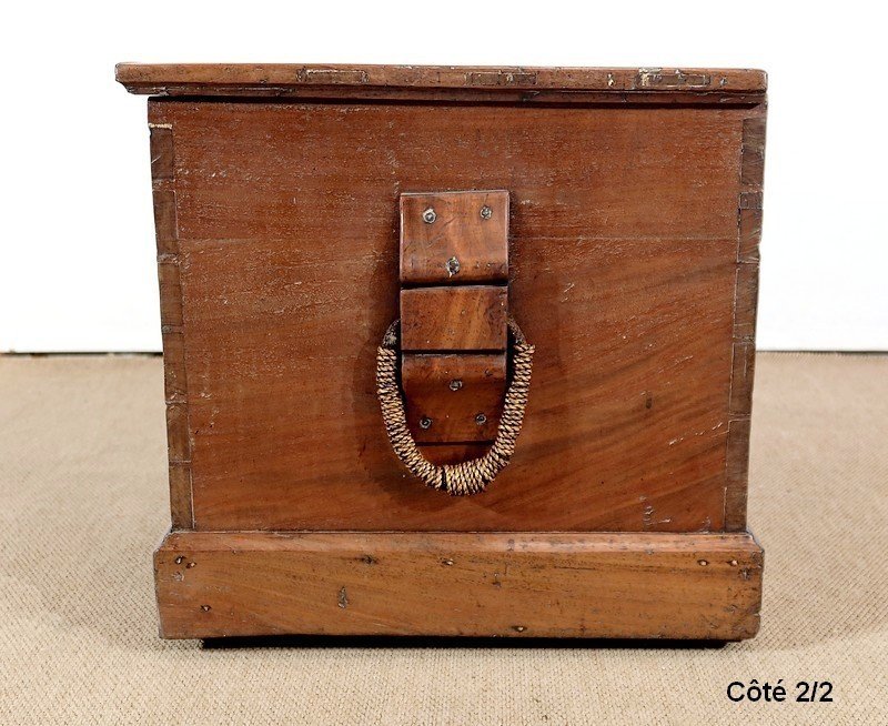 Mahogany Travel Trunk - 2nd Half Of The Nineteenth-photo-7