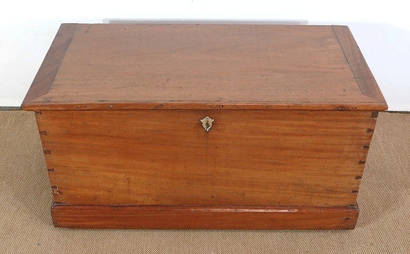 Mahogany Travel Trunk - 2nd Half Of The Nineteenth