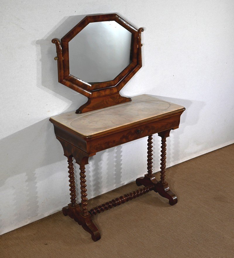 Small Mahogany Dressing Table, Louis-philippe Period - 1st Part Of The Nineteenth-photo-2