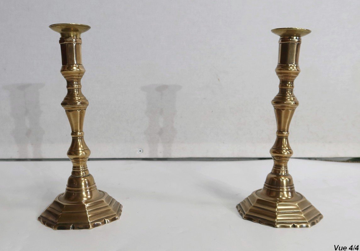 Pair Of Bronze Candlesticks - Late Nineteenth-photo-4