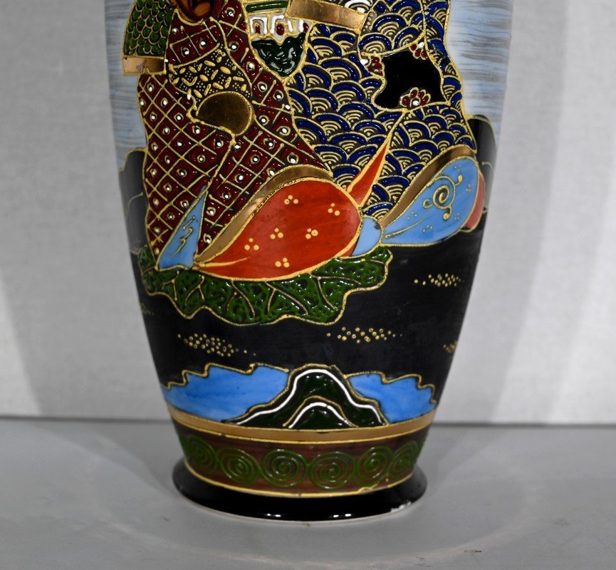 Paire De Vases Satsuma En Porcelaine Du Japon – Début XXe-photo-2