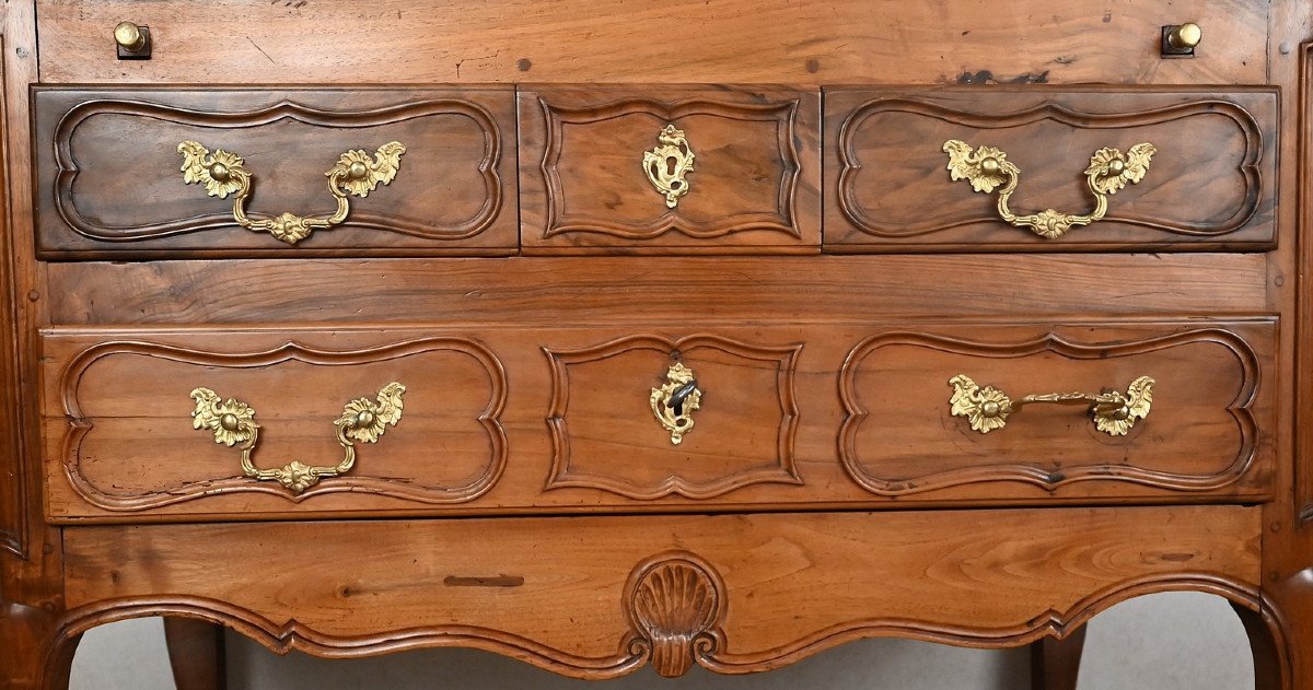 Scriban Chest Of Drawers In Walnut, Louis XV Period - Late 18th Century-photo-3