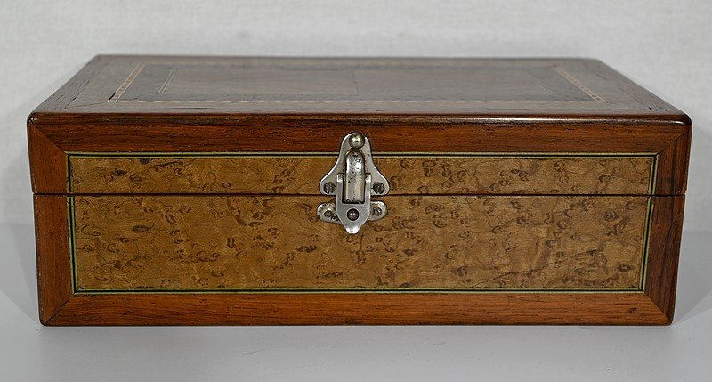 Box In Marquetry Of Various Woods - Early Twentieth-photo-3