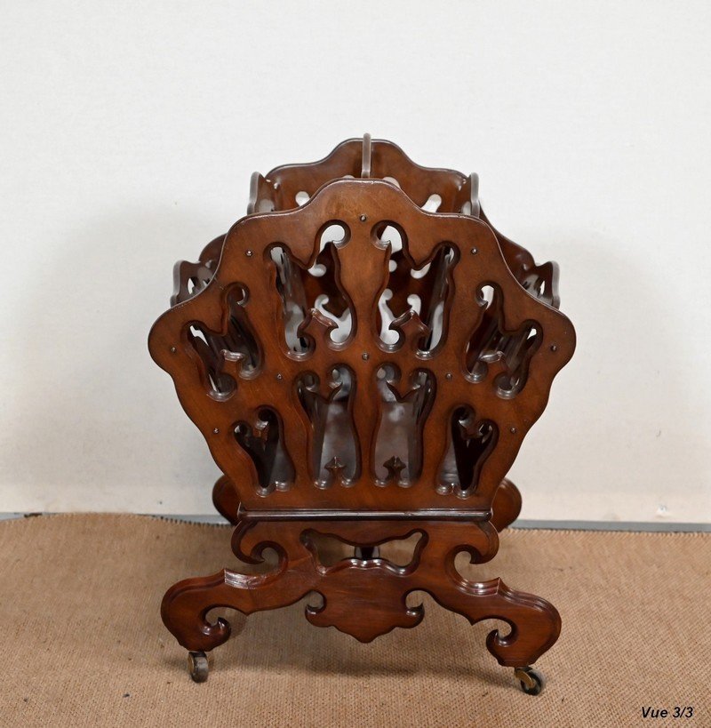 Magazine Rack In Solid Mahogany - 2nd Half Of The 19th Century-photo-4