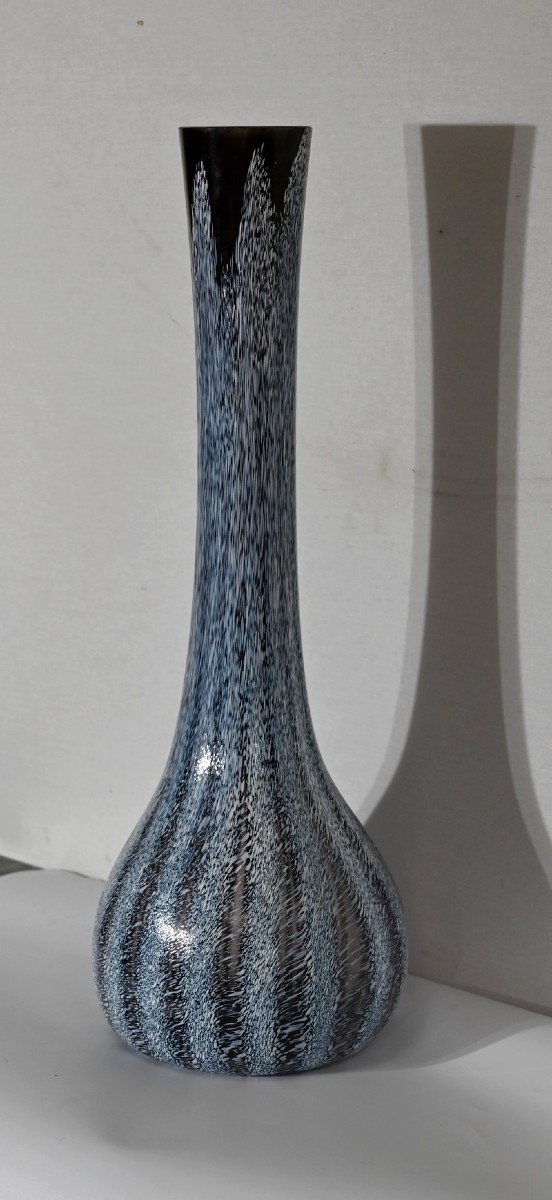 Vase Jaspé En Verre, D’après La Cristallerie Clichy – 1930-photo-3