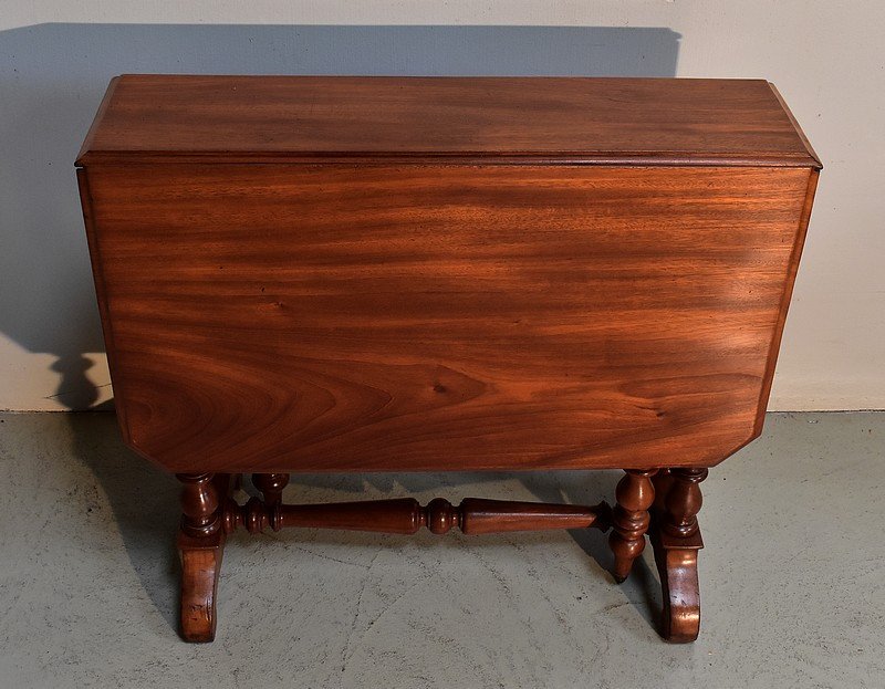 Small Shuttered Side Table In Solid Mahogany - Mid-19th Century-photo-2