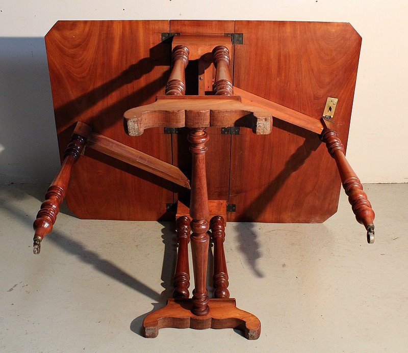 Small Shuttered Side Table In Solid Mahogany - Mid-19th Century-photo-7