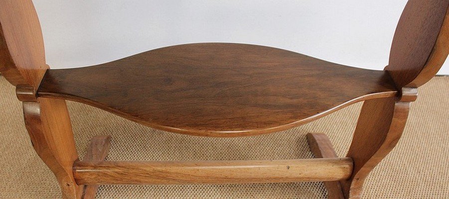 Small Living Room Table Empty-pocket In Solid Walnut - Mid-19th Century-photo-2