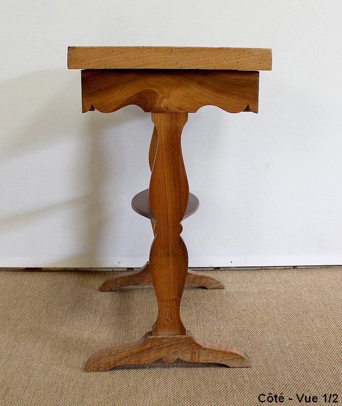 Small Living Room Table Empty-pocket In Solid Walnut - Mid-19th Century-photo-5