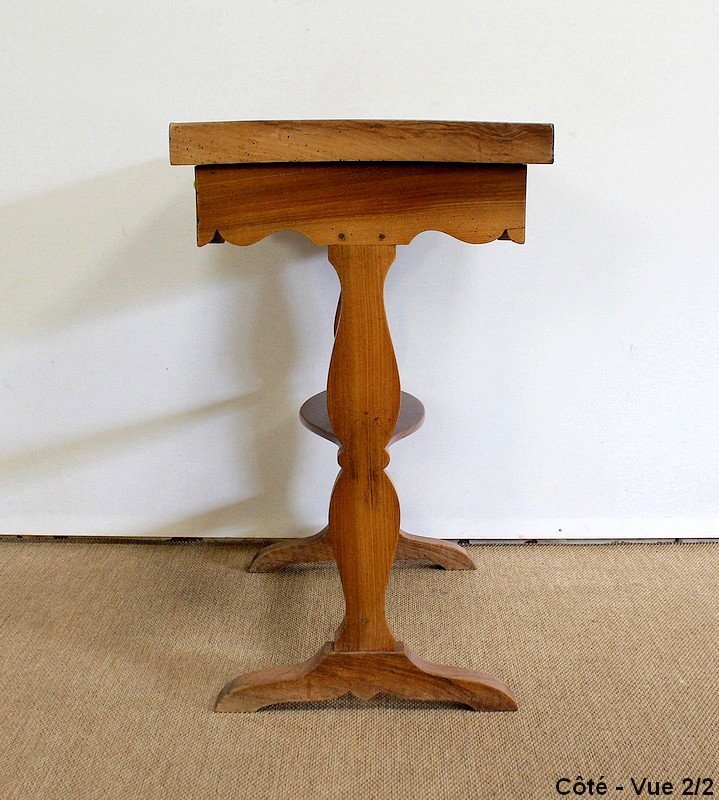 Small Living Room Table Empty-pocket In Solid Walnut - Mid-19th Century-photo-6