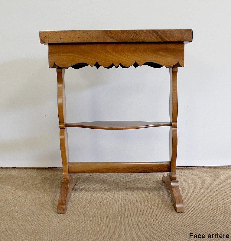 Small Living Room Table Empty-pocket In Solid Walnut - Mid-19th Century-photo-7