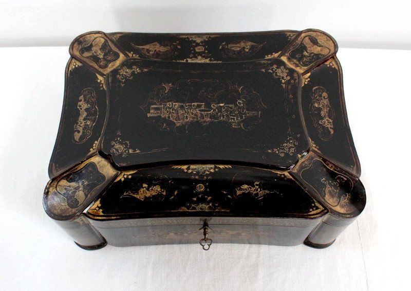 Travel Box With Japanese Decor, Napoleon III Period - Mid-19th Century-photo-1