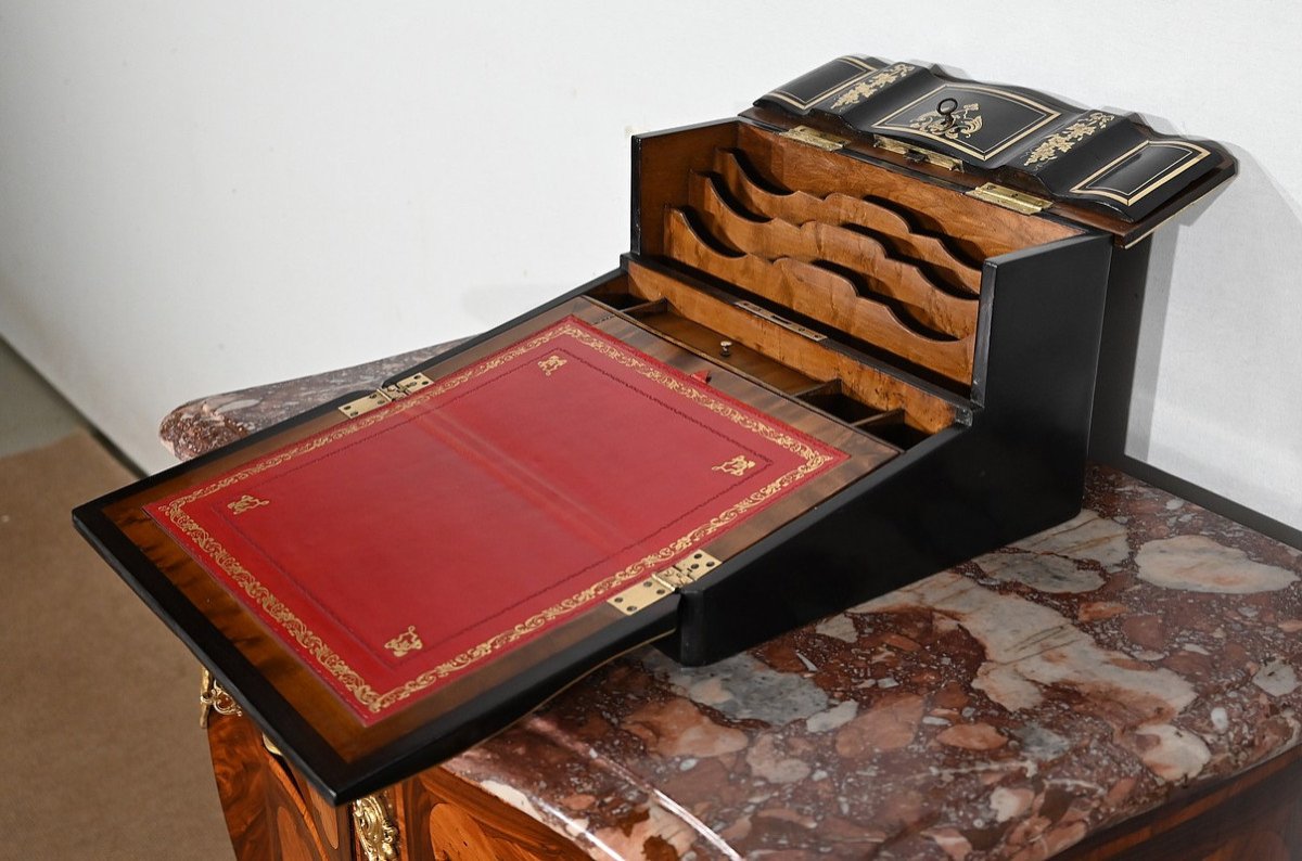 Travel Writing Case In Blackened Wood, Napoleon III Period - Mid-19th Century-photo-1