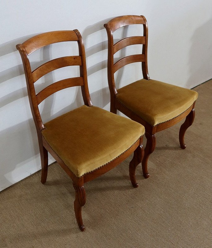 Pair Of Blond Mahogany Chairs, Restoration Period - Early Nineteenth-photo-2