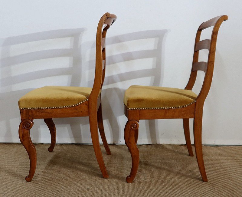 Pair Of Blond Mahogany Chairs, Restoration Period - Early Nineteenth-photo-6