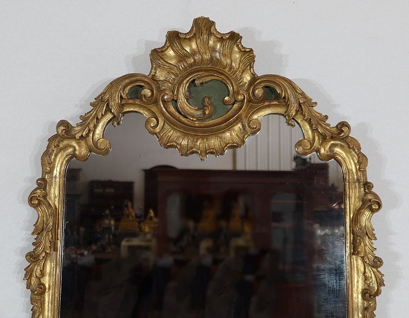 Miroir Rocaille En Bois Doré, Style Louis XV – 1900-photo-3