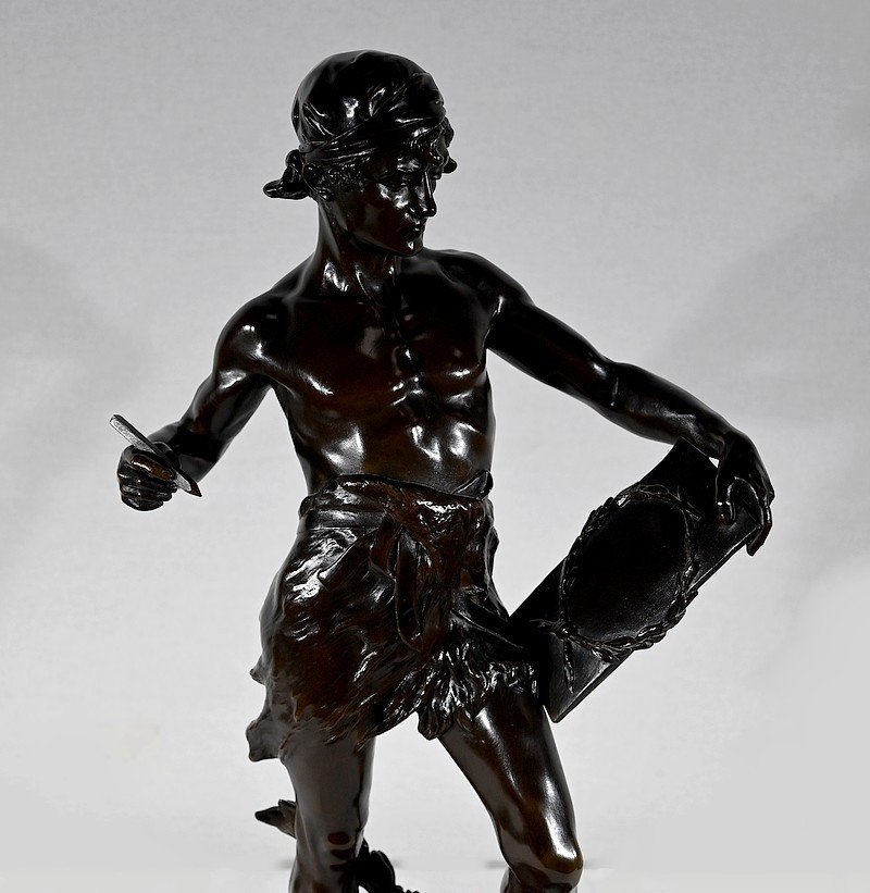 Important Bronze « Allégorie De La Poésie », D’ E. Drouot – 1900-photo-4