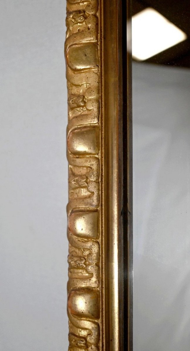 Rectangular Mirror In Golden Wood - Late Nineteenth-photo-4