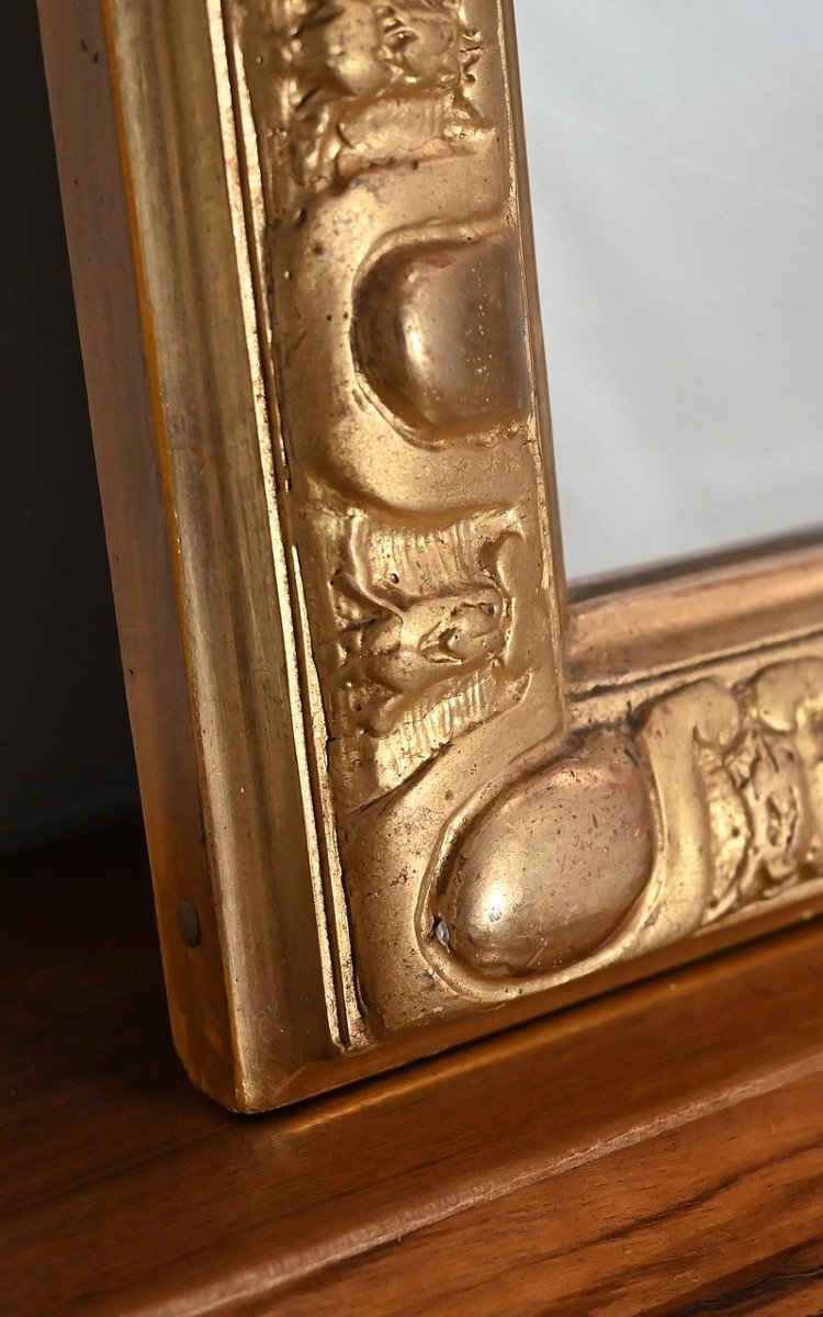 Rectangular Mirror In Golden Wood - Late Nineteenth-photo-5