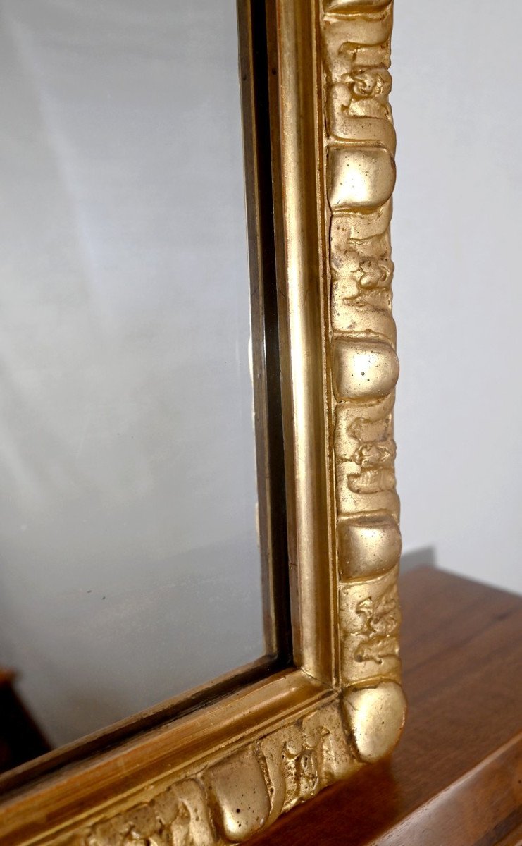 Rectangular Mirror In Golden Wood - Late Nineteenth-photo-6