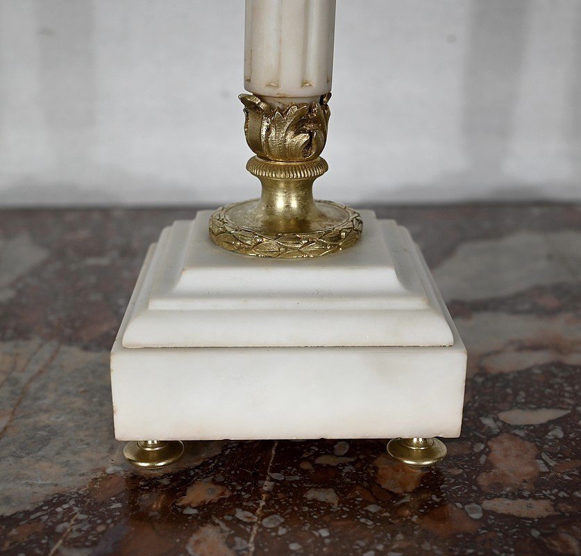 Pair Of Candlesticks In Gilt Bronze, Louis XVI Style - 2nd Half Nineteenth-photo-3