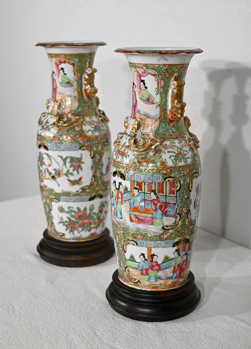 Pair Of Baluster Vases In Chinese Porcelain - Late Nineteenth-photo-3