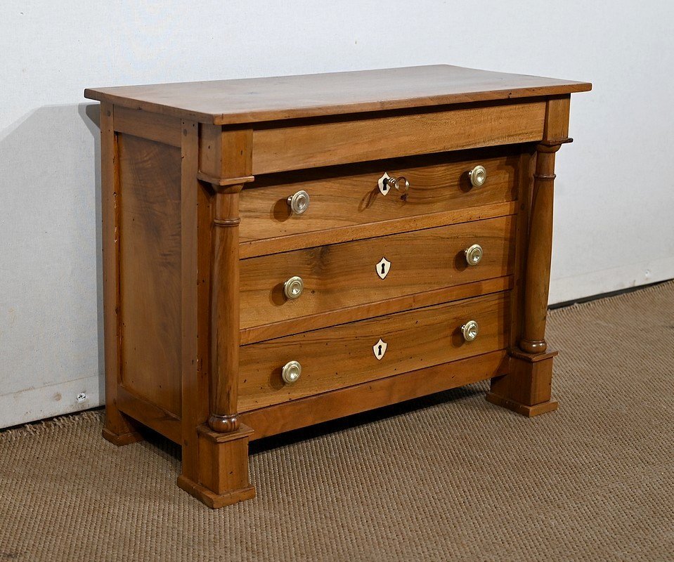 Master Chest Of Drawers In Solid Walnut, Empire Period - Early 19th Century-photo-3