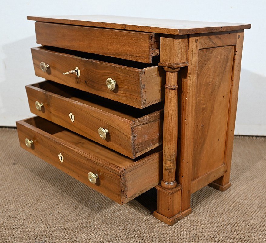 Master Chest Of Drawers In Solid Walnut, Empire Period - Early 19th Century-photo-4