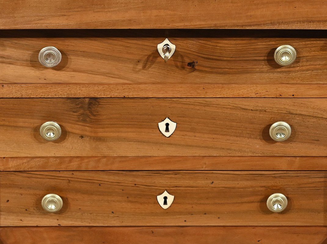 Master Chest Of Drawers In Solid Walnut, Empire Period - Early 19th Century-photo-4