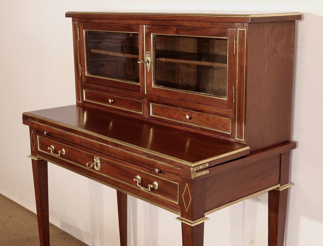 Bonheur-du-jour In Mahogany, Louis XVI Style - Mid-19th Century-photo-3