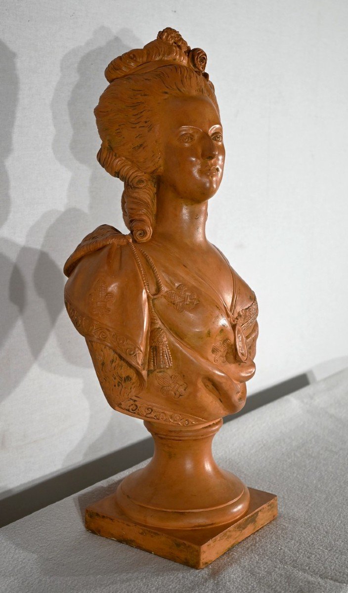 Bust Of Marie-antoinette In Terracotta, After F. Lecomte - 1920-photo-2